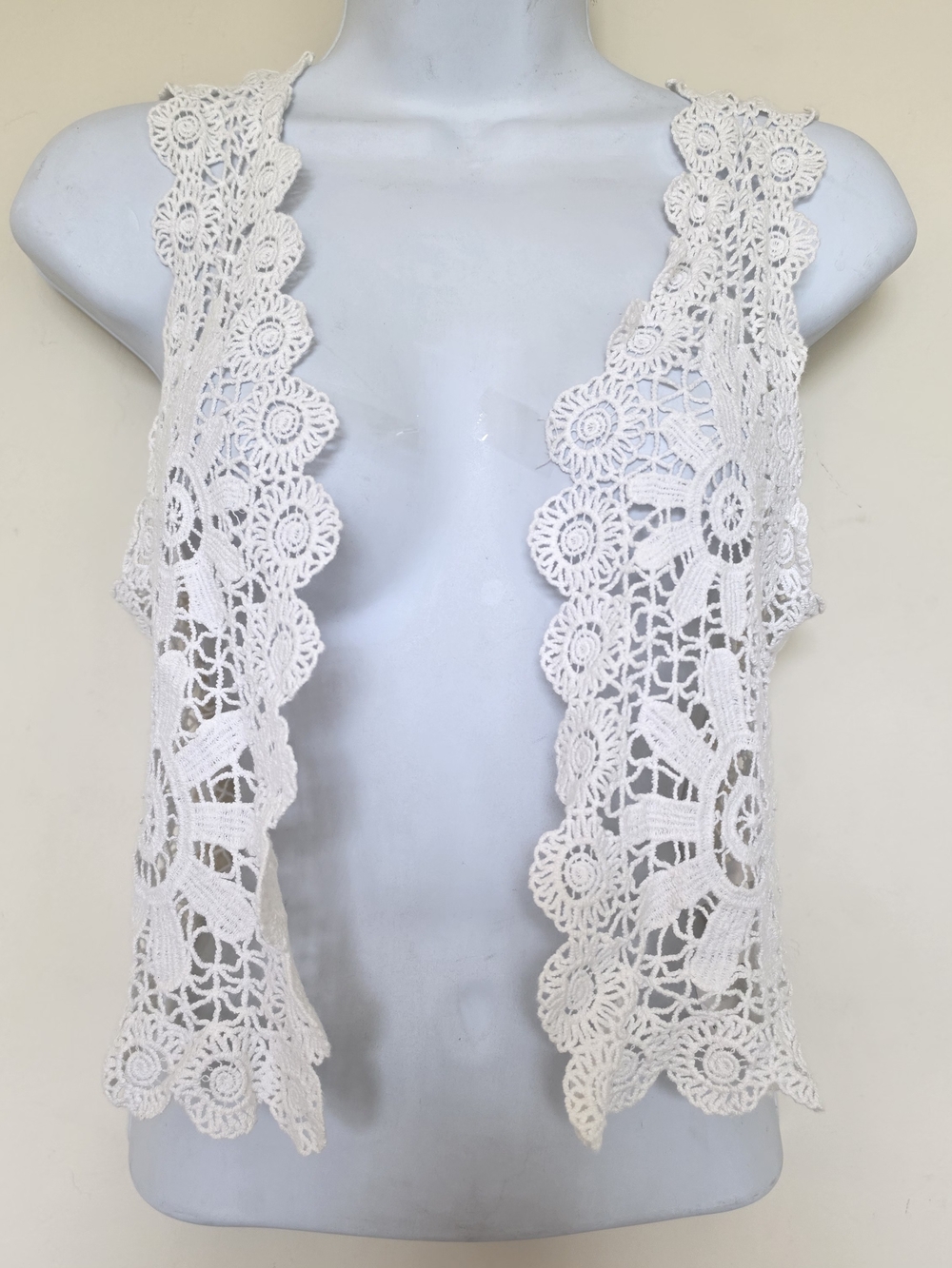 H&M White Crochet Lace Vest